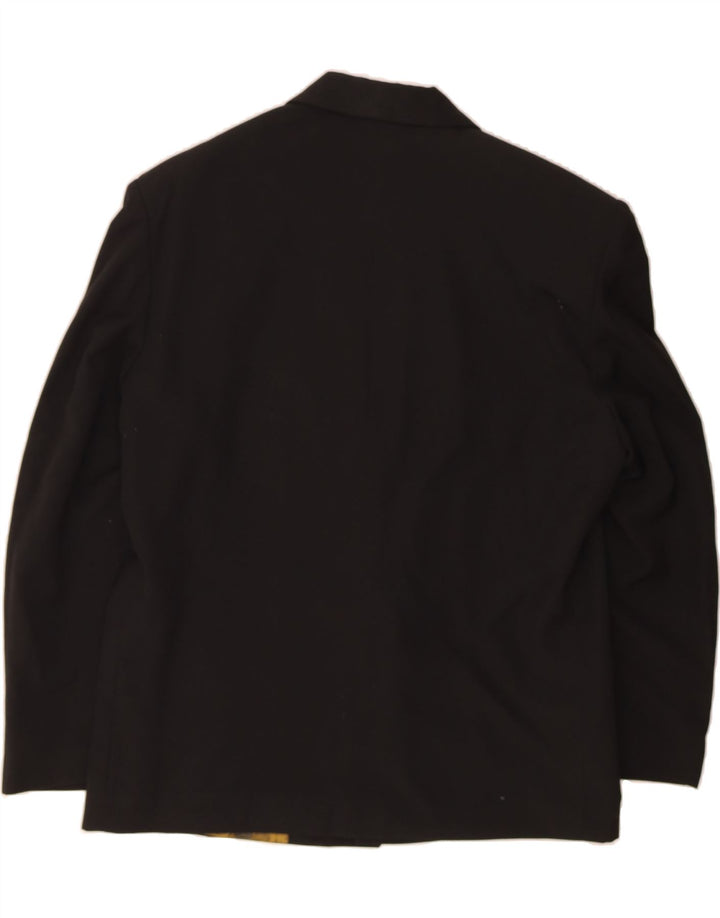 VINTAGE Mens 2 Button Blazer Jacket UK 40 Large Black Viscose Vintage Vintage and Second-Hand Vintage from Messina Hembry 