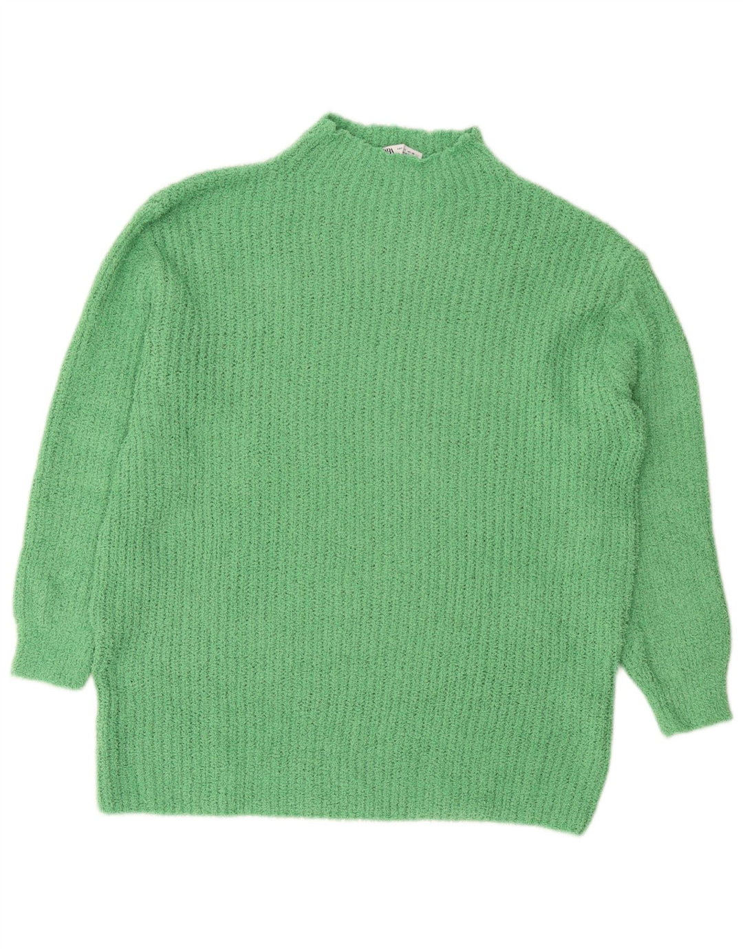 Damski sweter z golfem Zara UK 10, mały, zielony poliester