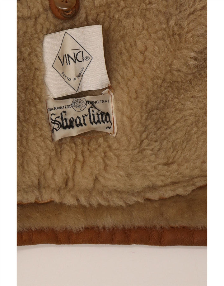 Męska kurtka shearling Vinci UK 40, duża brązowa skóra
