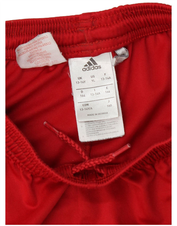 Chłopięce spodenki sportowe Adidas Climalite 13-14 lat, czerwony poliester