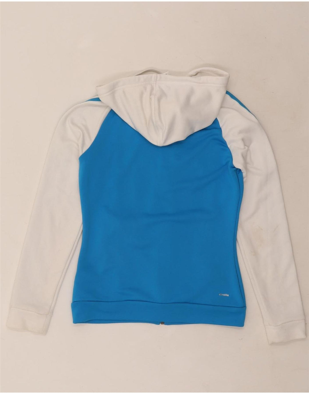 Damska bluza z kapturem Adidas Climalite Zip UK 8/10 Mały niebieski poliester