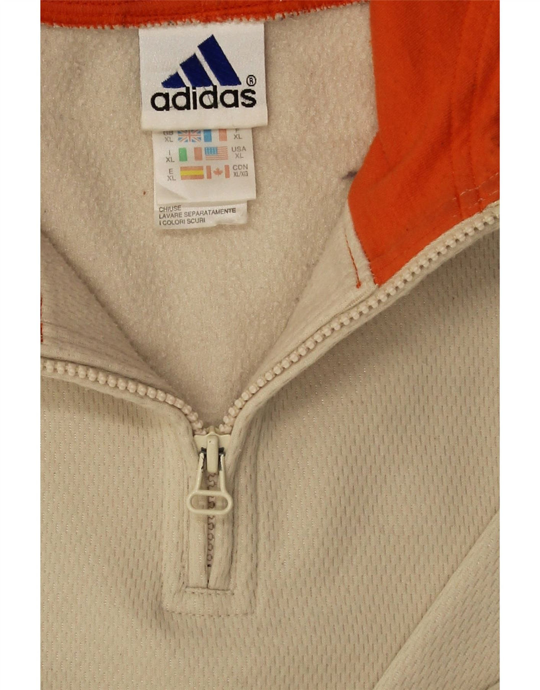 Adidas Męska bluza z kapturem i zamkiem błyskawicznym XL Beżowy poliester