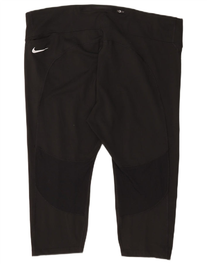 Damskie legginsy Nike Dri Fit Capri UK 22 3XL Czarny poliester