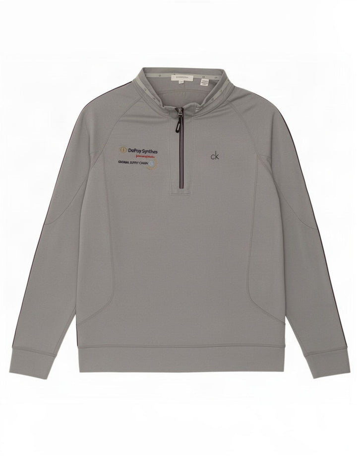 Męski dres Calvin Klein z grafiką i zamkiem błyskawicznym, duży, szary