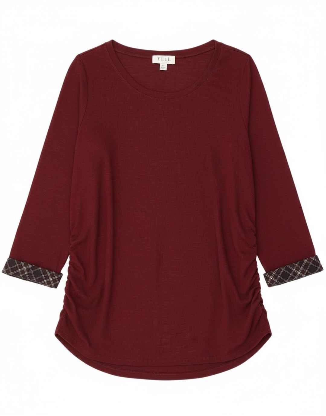 Damska tunika z rękawem 3/4 Elle UK 20 2XL Burgundowy poliester