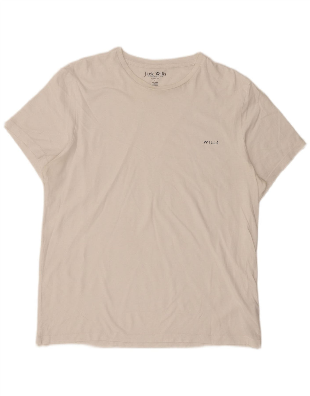 T-shirt męski Jack Wills o klasycznym kroju, duży, biały, bawełniany