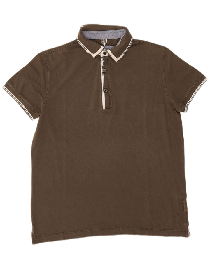 Męska koszulka polo Hugo Boss o regularnym kroju, mała, bawełniana w kolorze khaki