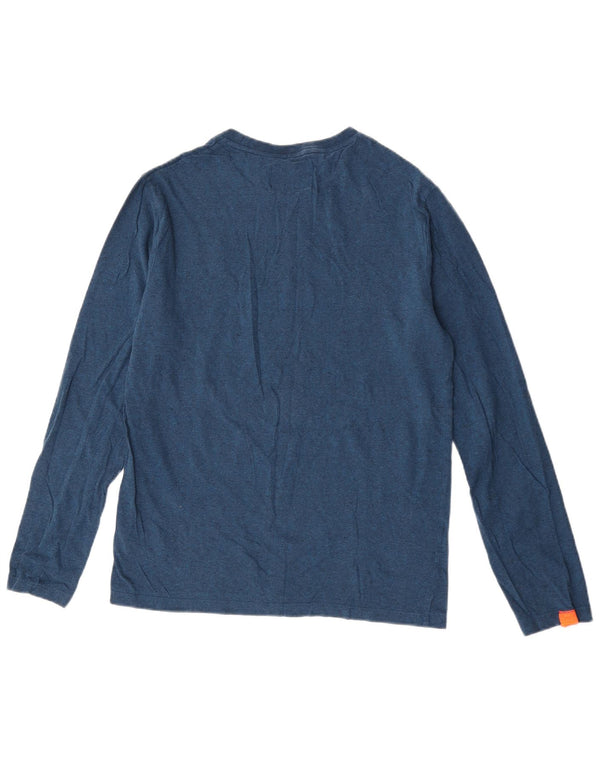 Męski top Superdry z długim rękawem, średni granatowy, bawełniany