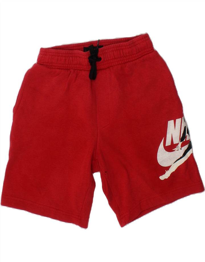 NIKE Boys Graphic Sport Shorts 8-9 Years Small Red Cotton Vintage Nike and Second-Hand Nike from Messina Hembry 