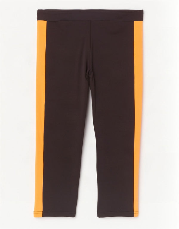 Damskie legginsy Adidas Capri UK 16/18, duży czarny poliester z blokami kolorów