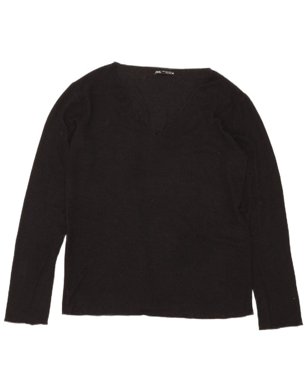 Damski top z długim rękawem Zara UK 18 XL, czarny