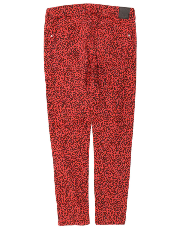 Zara Womens Slim Jeans EU 38 Small W28 L28 Red Animal Print