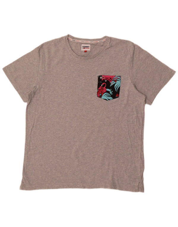 T-shirt damski Tommy Hilfiger Top UK 20 2XL Szara, nakrapiana bawełna