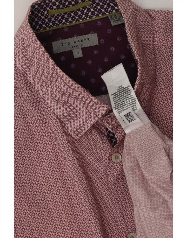 Koszula męska Ted Baker, rozmiar 5 XL, czerwona, bawełniana w kwiaty