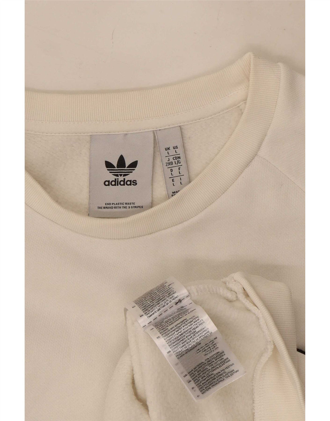 Adidas Męska Bluza Sweter Duża Biała Bawełna
