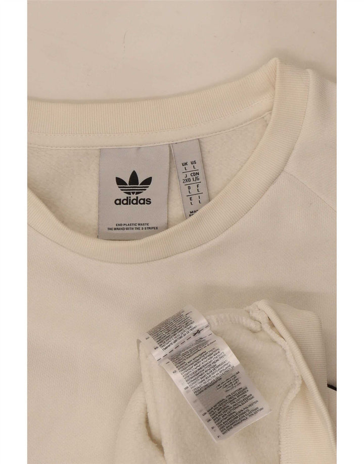 Adidas Męska Bluza Sweter Duża Biała Bawełna