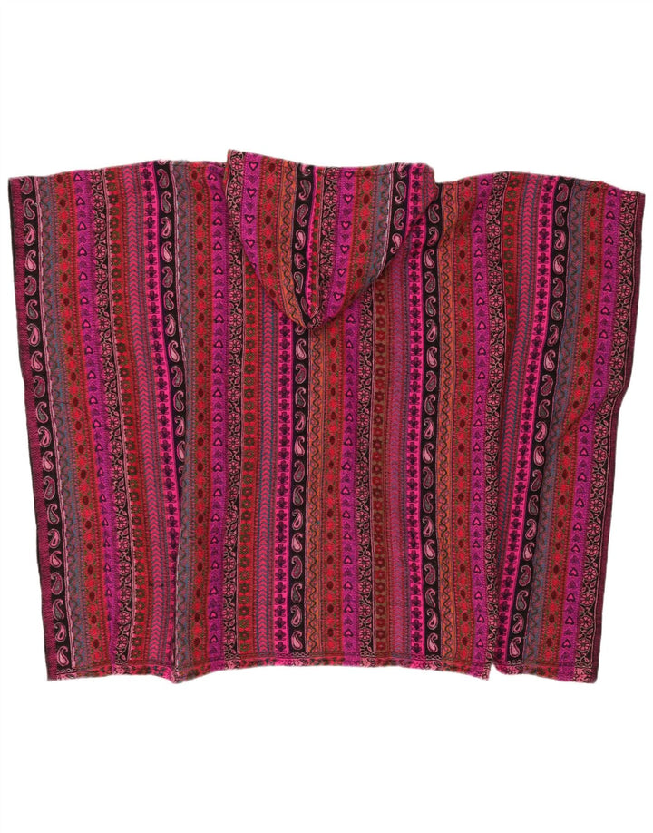 Vintage damski sweter oversize z kapturem, jeden rozmiar, wielobarwny