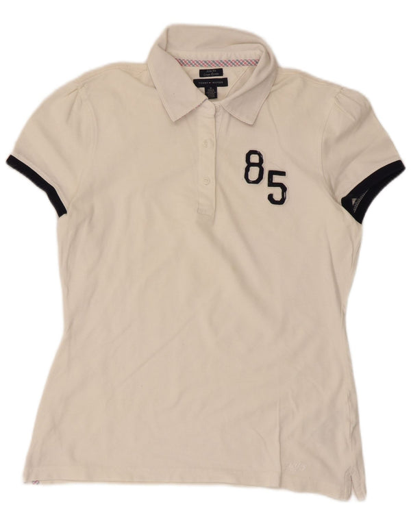 Damska koszulka polo Tommy Hilfiger Graphic UK 12 w kolorze średniej bieli
