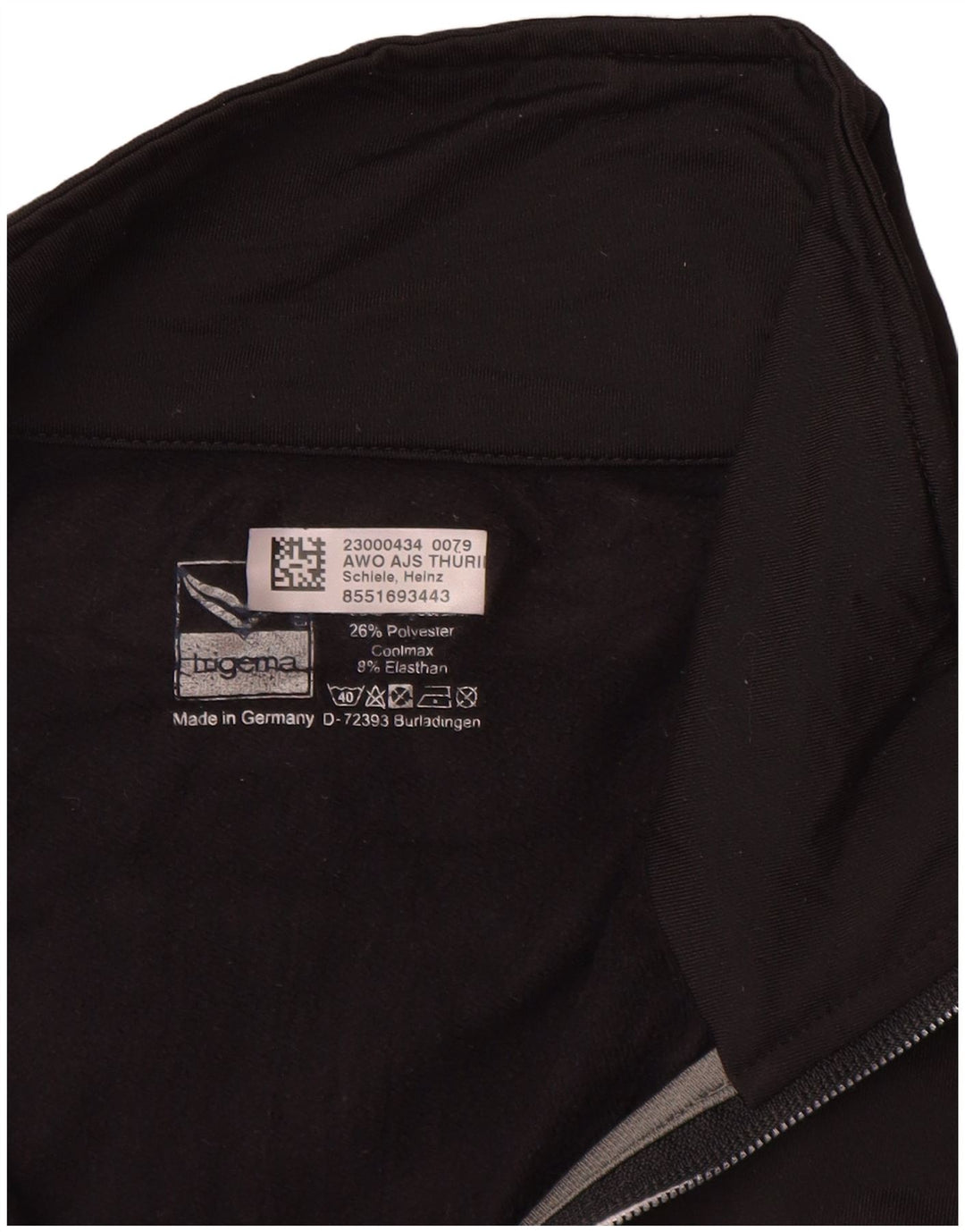 TRIGEMA Męska bluza dresowa bez rękawów z grafiką, duża, czarna, poliester