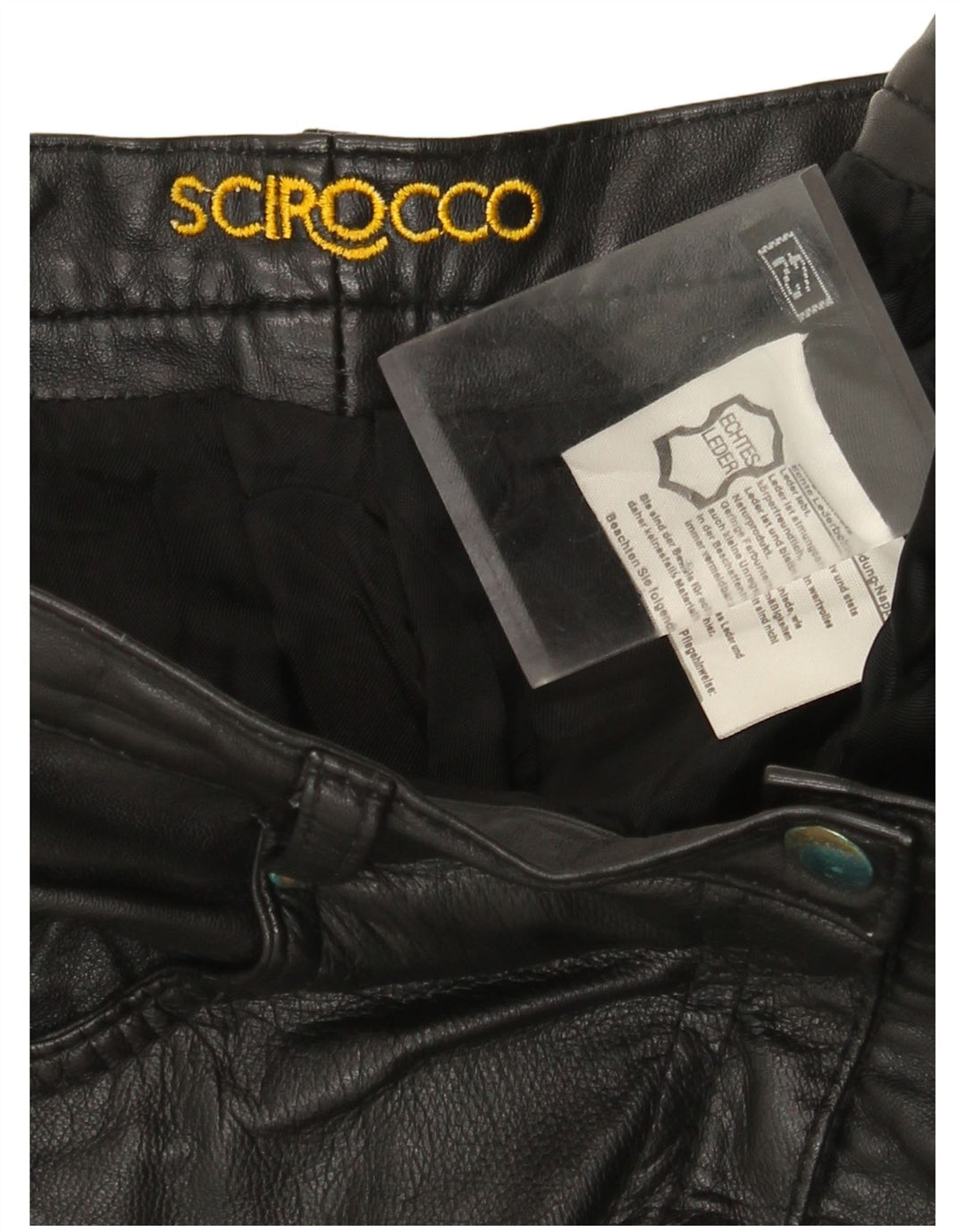 Damskie zwężane spodnie skórzane Scirocco IT 42 Medium W30 L29 Czarna skóra