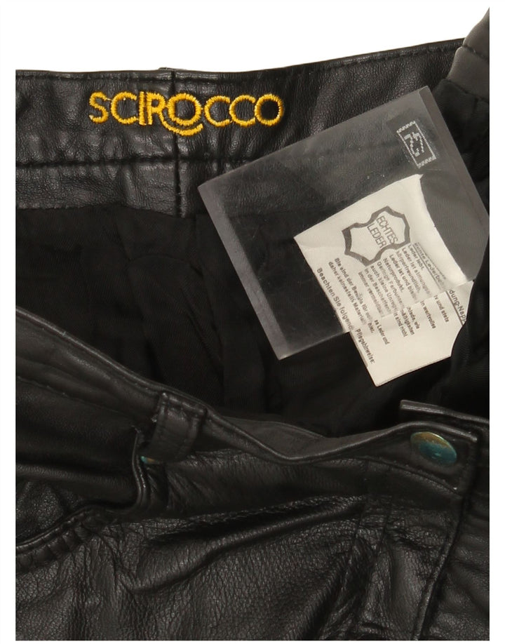 Damskie zwężane spodnie skórzane Scirocco IT 42 Medium W30 L29 Czarna skóra