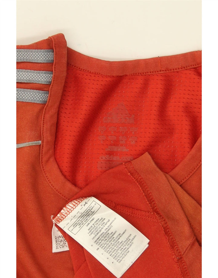 T-shirt męski ADIDAS, duży, pomarańczowy, bawełniany z blokami kolorów