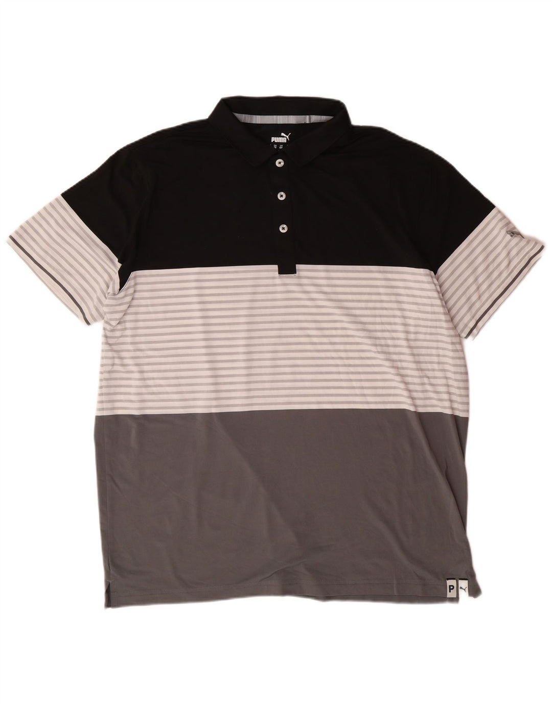 Męska koszulka polo PUMA 2XL Szara, z blokami kolorów