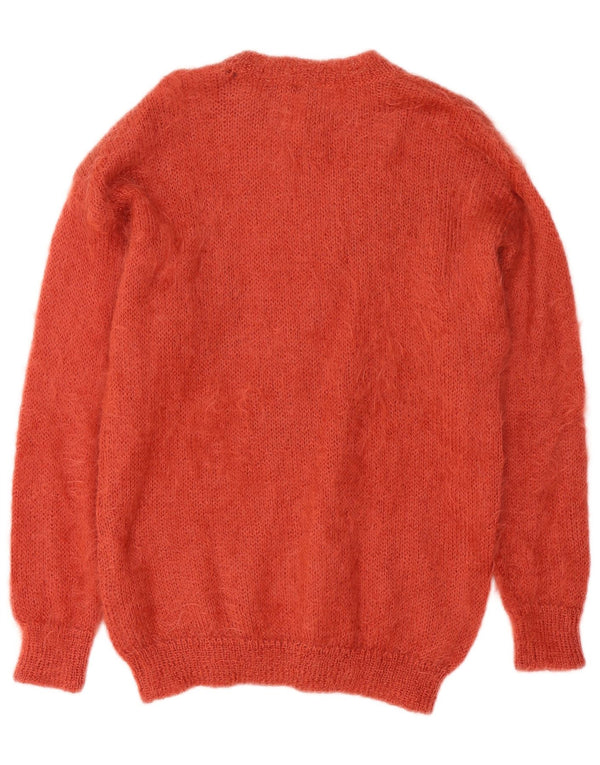 Damski sweter Niki Line z dekoltem w łódkę UK 16, duży, pomarańczowy, kwiatowy moher