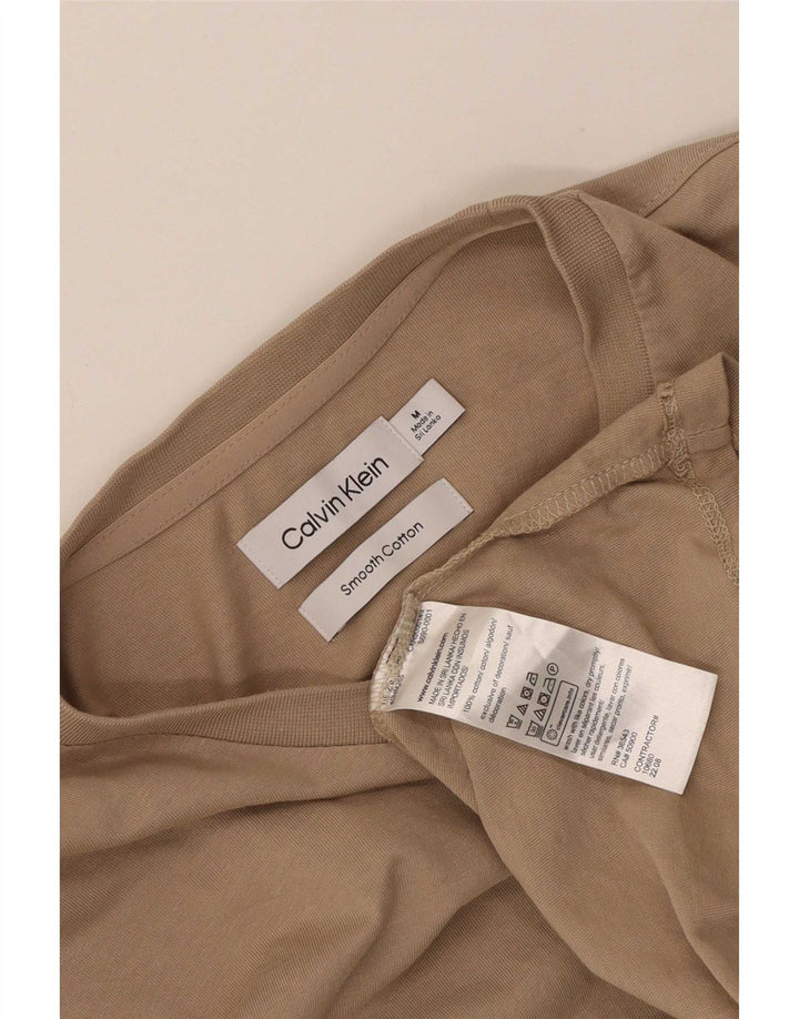 T-shirt męski Calvin Klein, bawełniany, średni beż