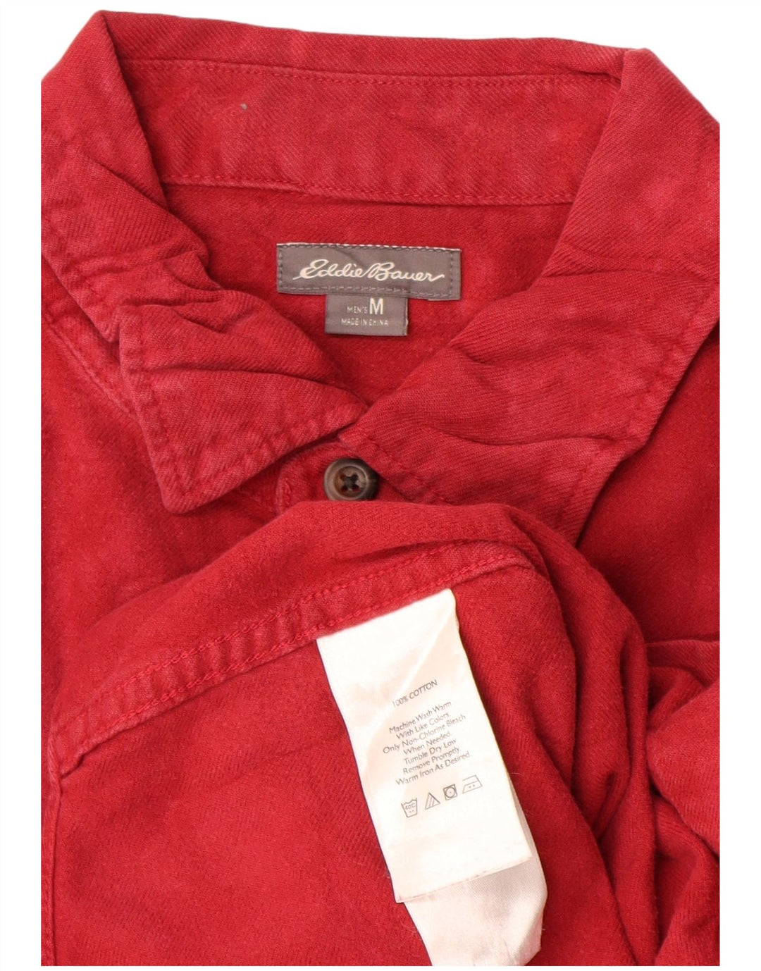 Męska koszula flanelowa Eddie Bauer, bawełniana, w kolorze średnio czerwonym