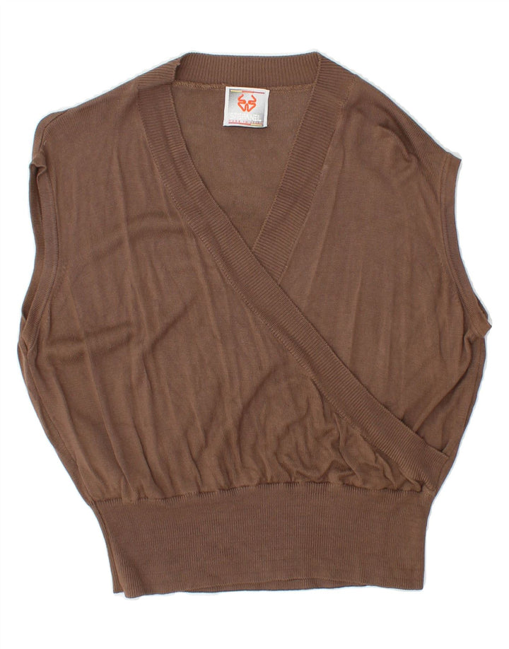 STEFANEL Womens Vest Tank Top UK 14 Medium Brown Vintage Stefanel and Second-Hand Stefanel from Messina Hembry 