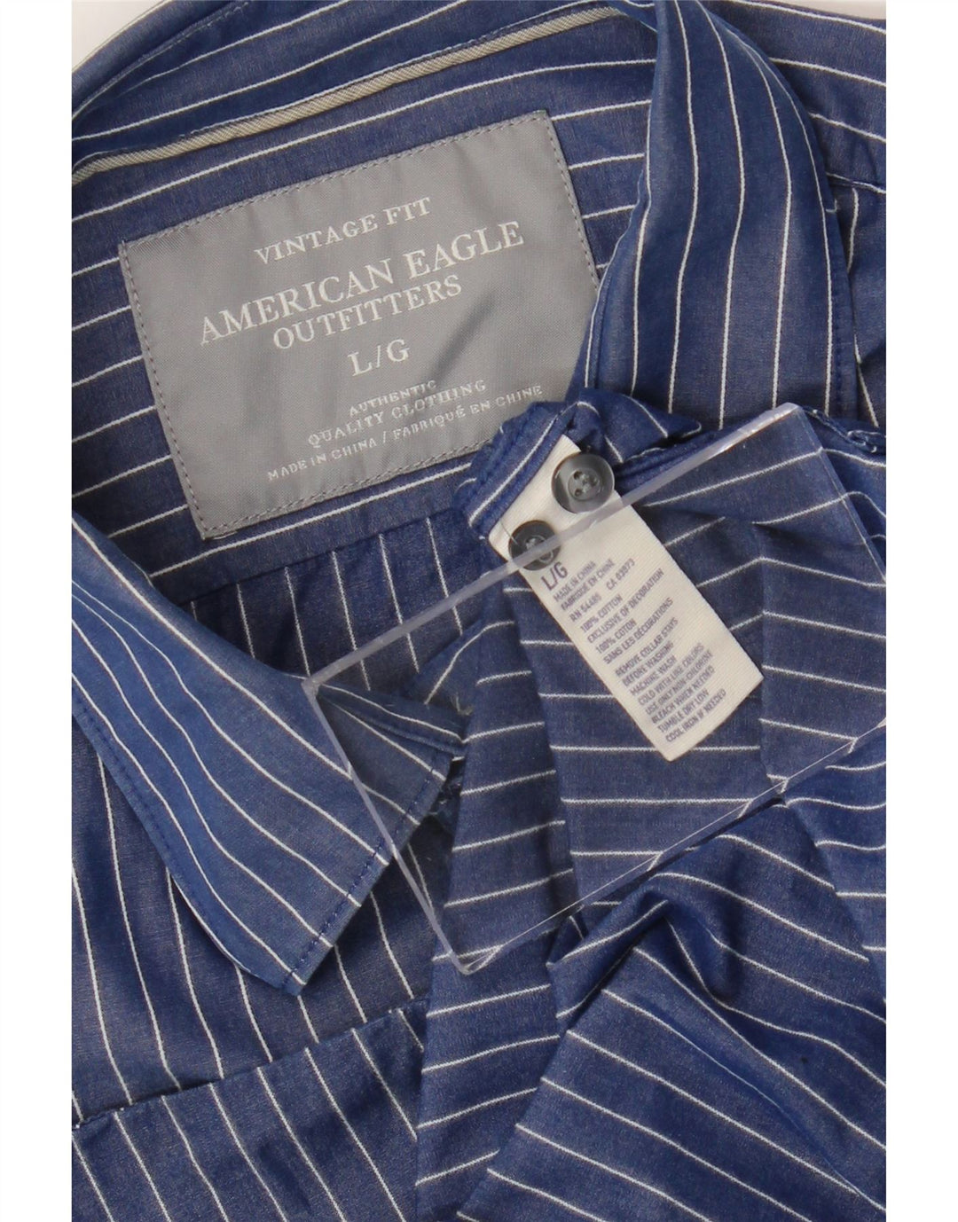 Męska koszula w stylu vintage American Eagle Outfitters w duże niebieskie prążki