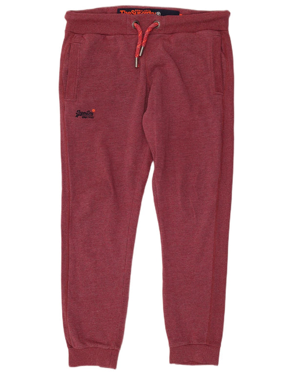 SUPERDRY Męskie spodnie dresowe o dopasowanym kroju Joggers XL Burgundowa bawełna