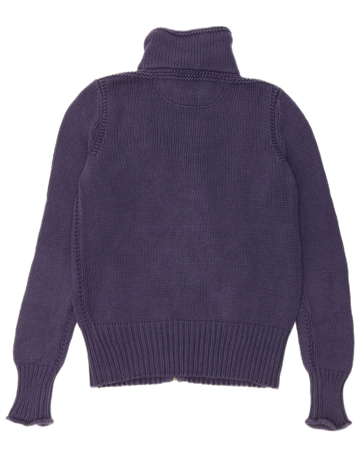 RALPH LAUREN Damski sweter kardigan UK 14 Średni granatowy, bawełniany