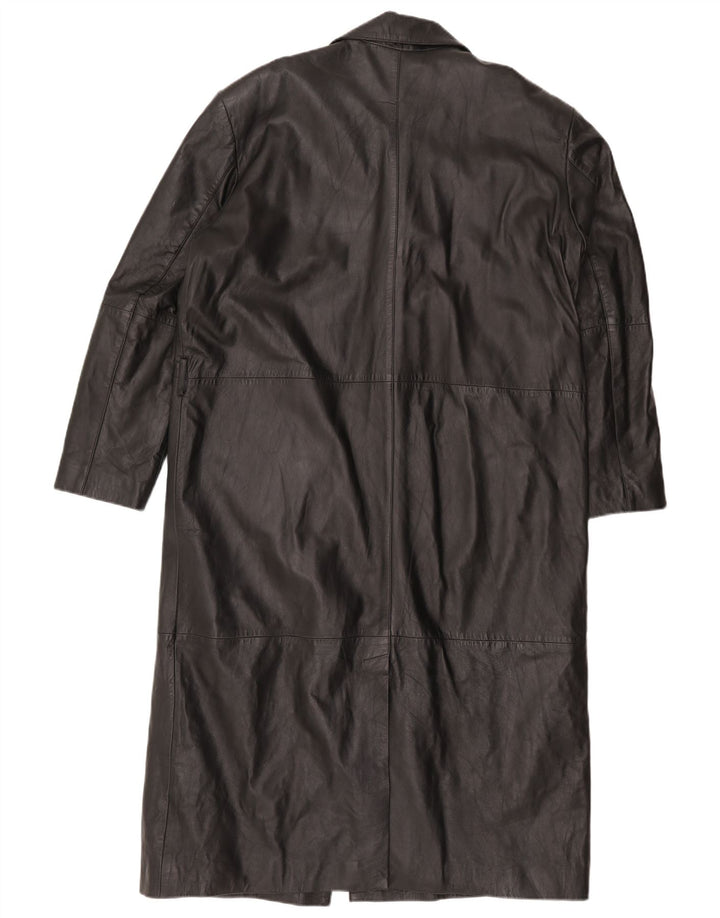 Męski płaszcz skórzany EU 50, duża czarna skóra