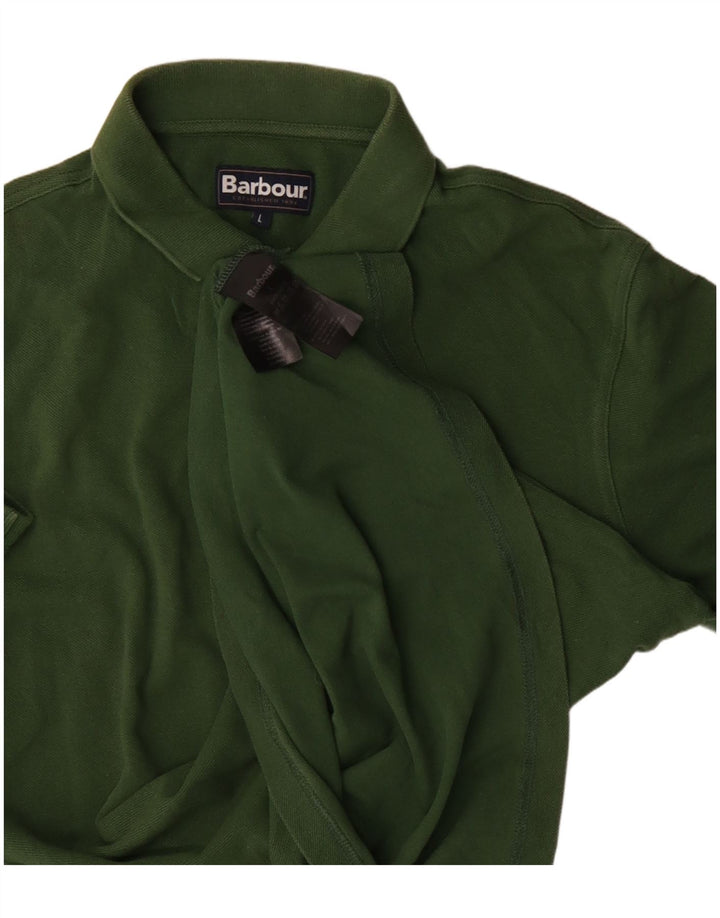 Męska koszulka polo Barbour, duża, zielona, bawełniana