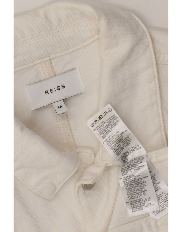 Męska kurtka dżinsowa Reiss UK 38, średnia biała bawełna