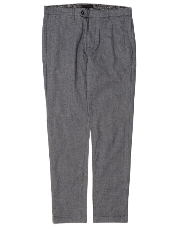 Męskie spodnie garniturowe Ted Baker W32 L31 Szare bawełniane