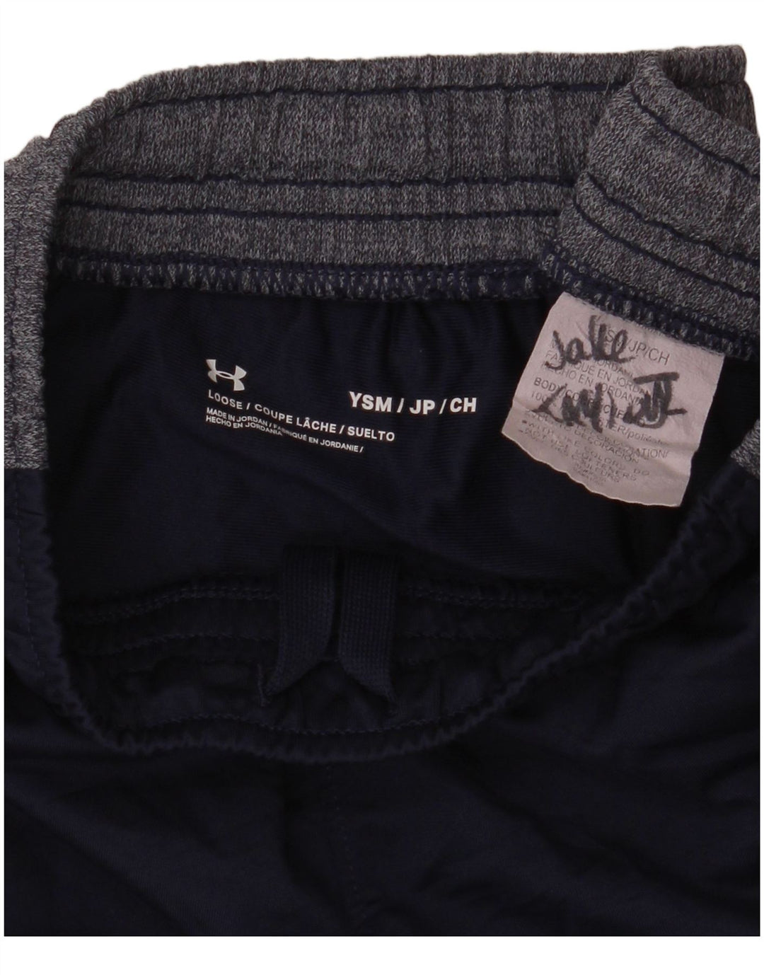 Chłopięce spodenki sportowe Under Armour 7-8 lat, małe, granatowe, z blokami kolorów