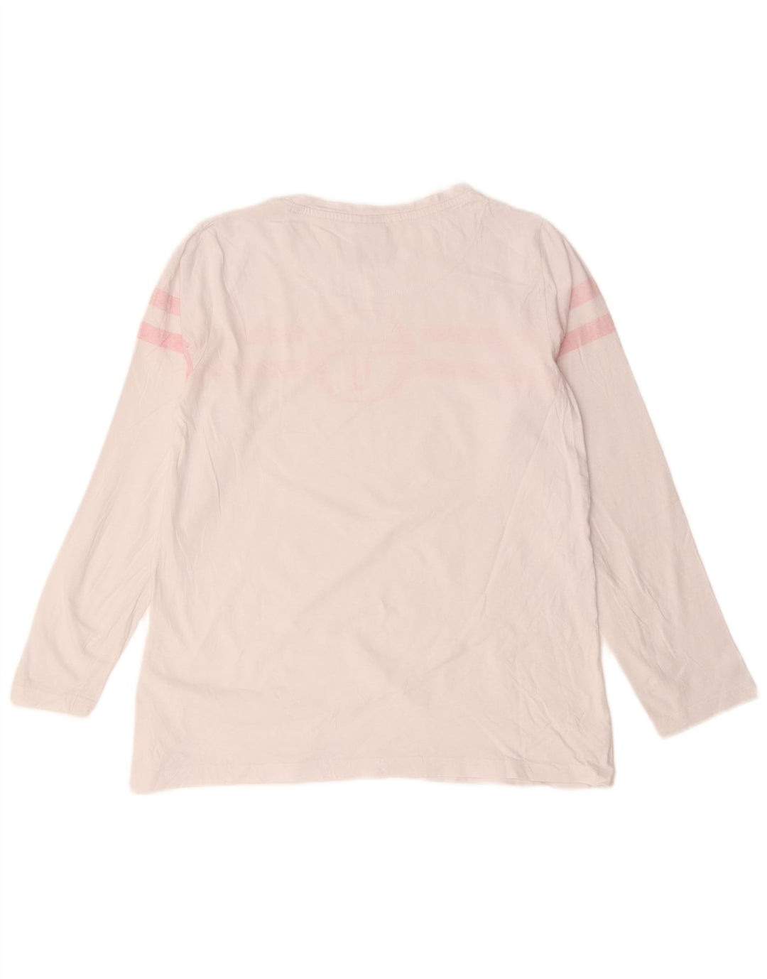Damski top graficzny Sergio Tacchini z długim rękawem, UK 14, w średnie białe paski