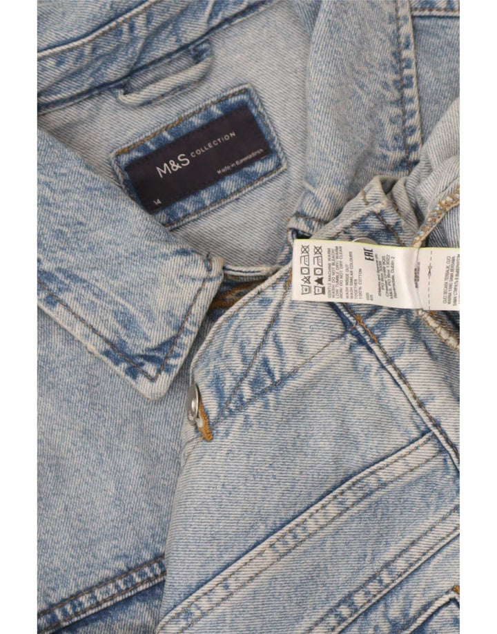 Marks & Spencer Damska kurtka dżinsowa UK 14, średnia niebieska, bawełniana