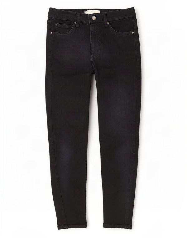 Topshop Womens Jamie Crop Skinny Jeans Size 28 W28 L25 Black Cotton