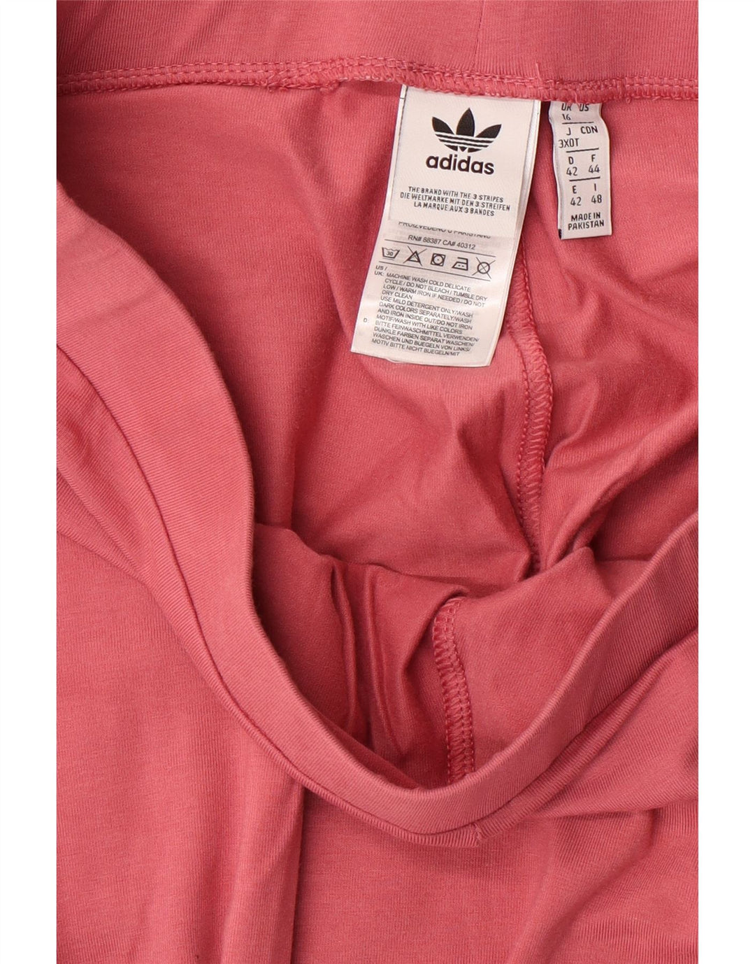 ADIDAS Womens Leggings UK 16 Large Pink Cotton