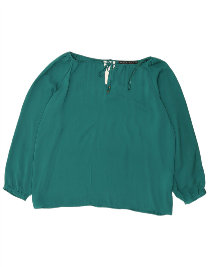 Damska bluzka oversize Zara UK 16, duża, zielona, poliester