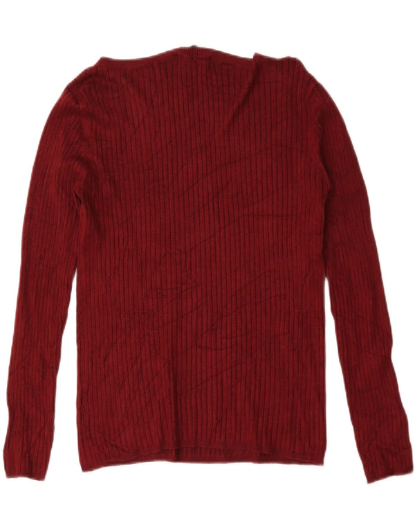 Marks & Spencer Damski sweter z dekoltem w łódkę, UK 12, średni burgund