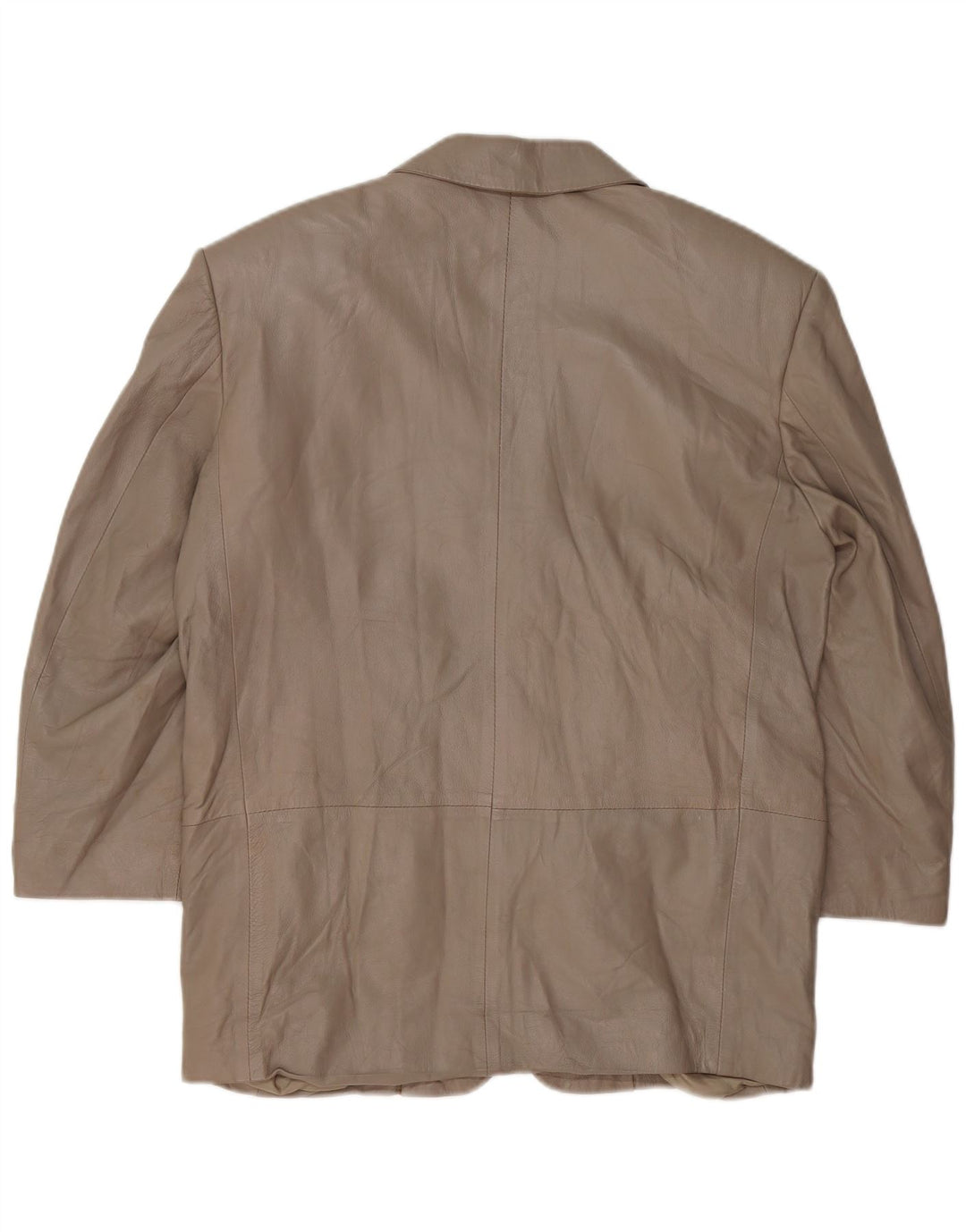 VINTAGE Damska skórzana marynarka zapinana na 3 guziki UK 16, duża, szara skóra