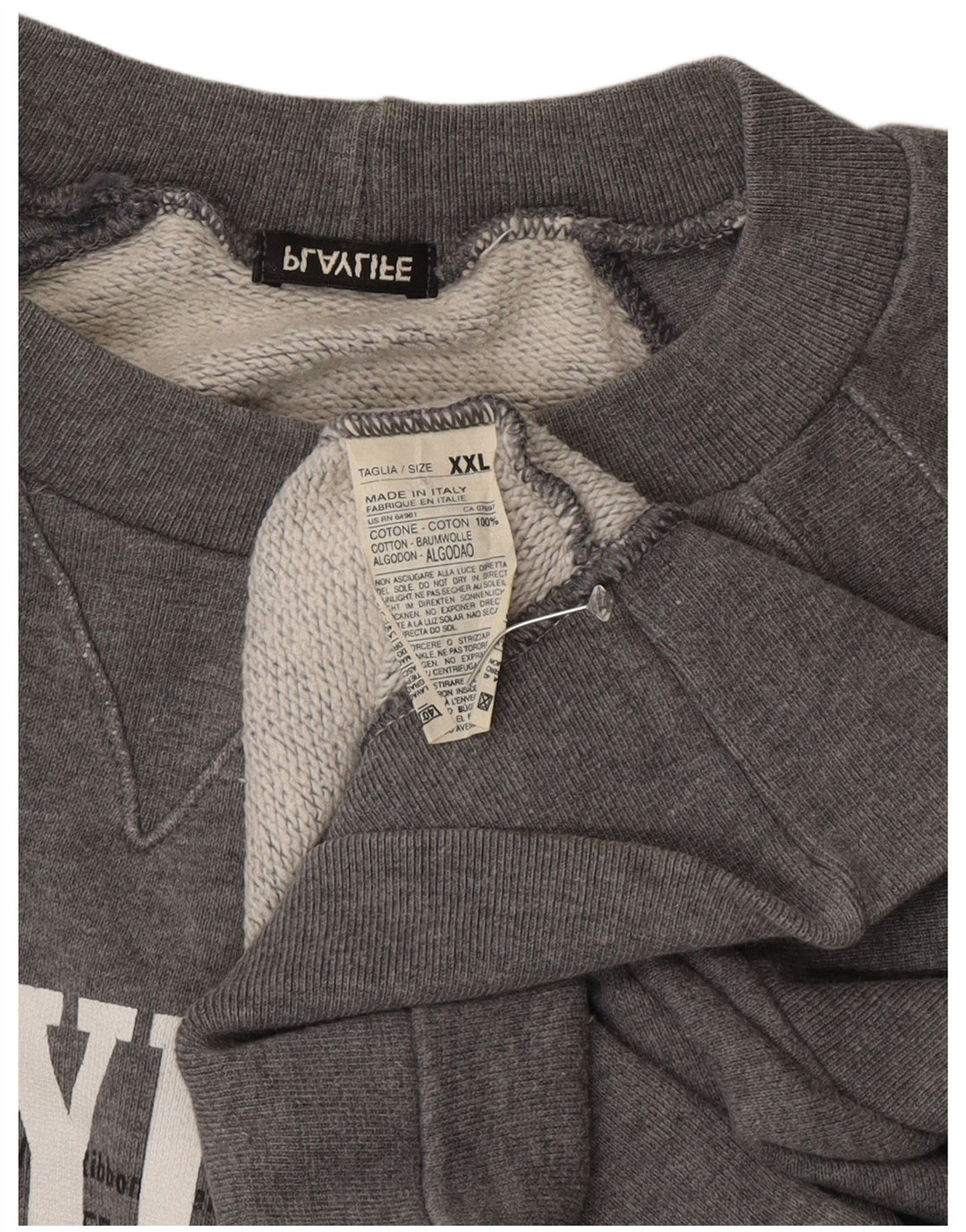 Męska bluza z grafiką Playlife, 2XL, szara bawełna