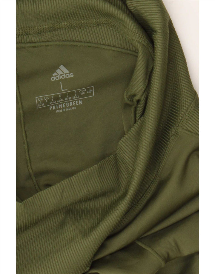 Damskie legginsy Adidas Crop UK 16/18, duże khaki