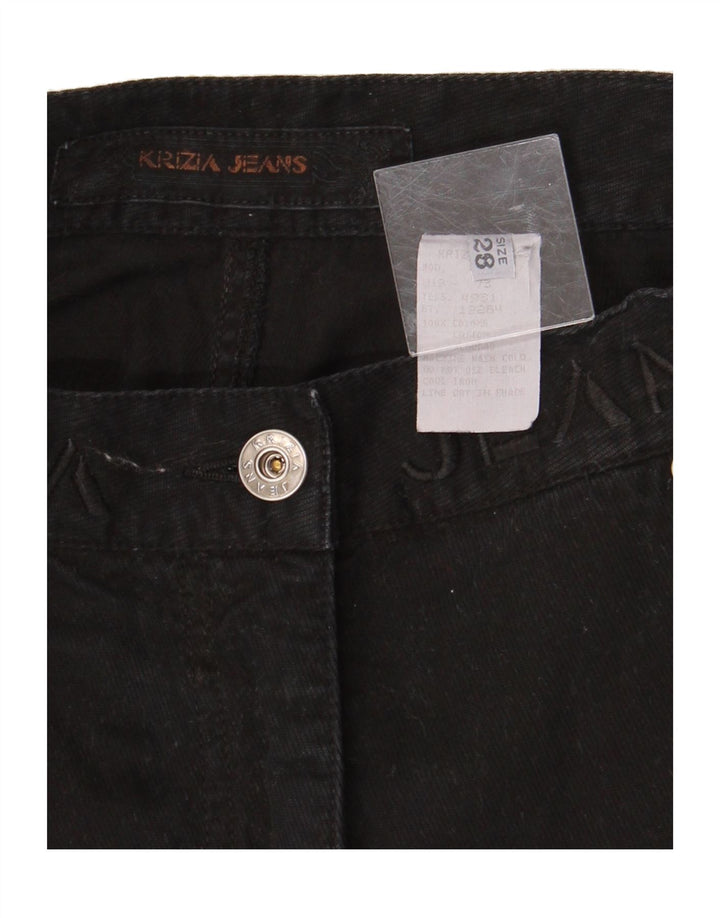 KRIZIA JEANS Womens Graphic Denim Skirt W28 Medium Black Cotton Vintage Krizia Jeans and Second-Hand Krizia Jeans from Messina Hembry 