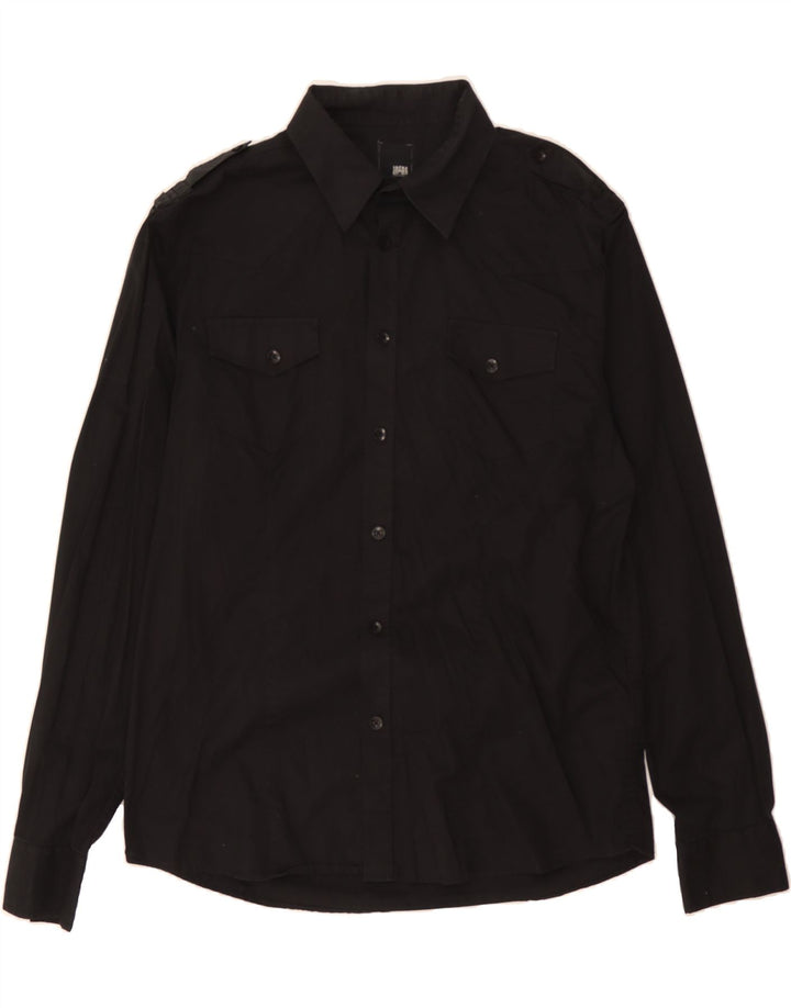 JACK & JONES Mens Military Shirt XL Black Cotton Vintage Jack & Jones and Second-Hand Jack & Jones from Messina Hembry 